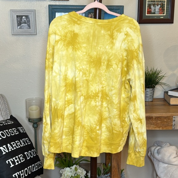 All in motion | Tie Dye Sweatshirt w/ Pockets & Thumbholes in Yellow Size XXL - Picture 4 of 10